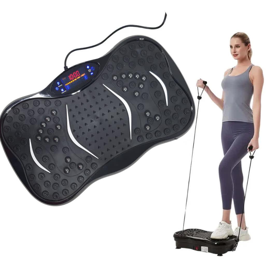 Виброплатформа тренировочная с пультом петлями и эспандерами для снижения веса (TSVP-1-Black) - фото 2