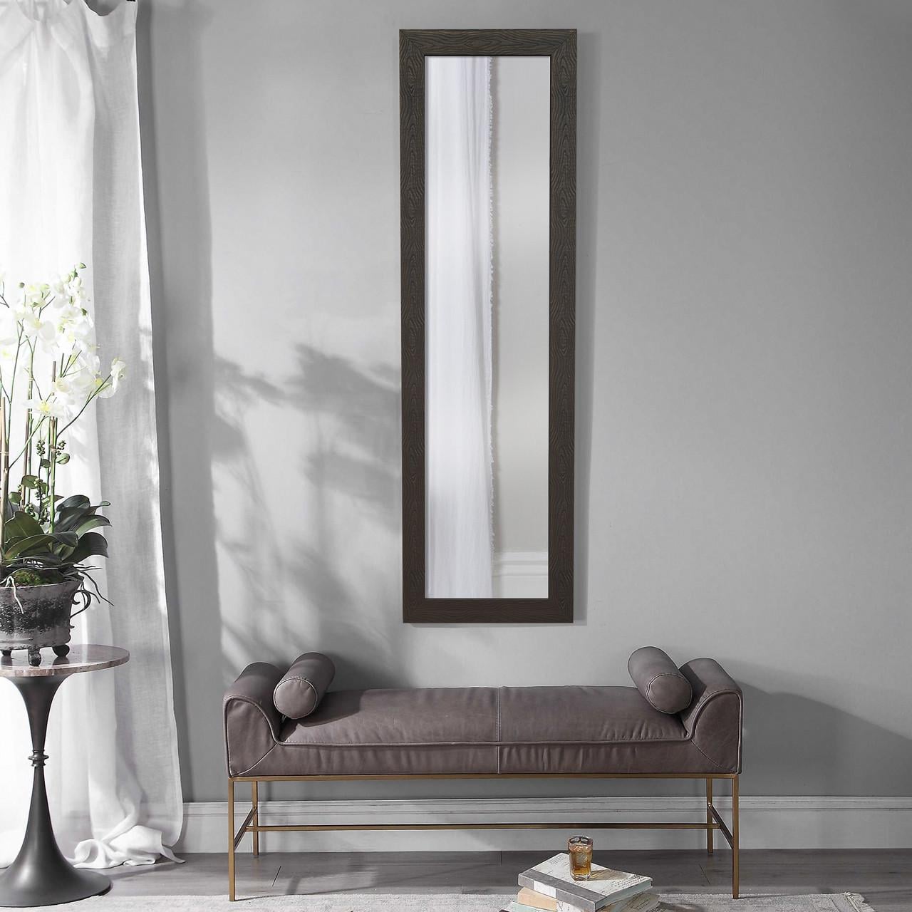 Зеркало ростовое настенное в пластиковой раме 150х70 см Венге Зеркало ростовое настенное в пластиковой раме 150х70 см Венге