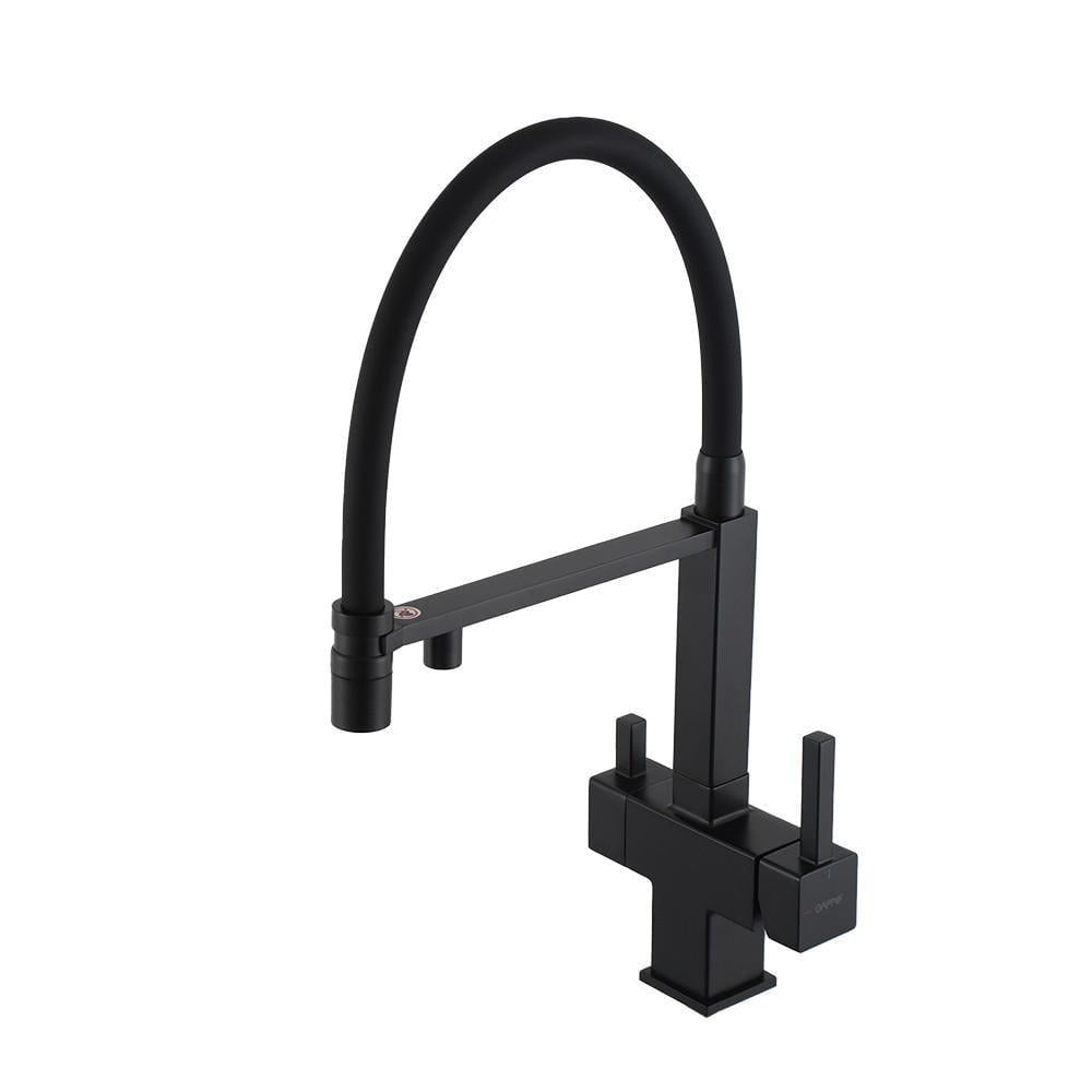 Смеситель для кухни под осмос Gappo G4395-56 с гибким изливом Черный (1047632)