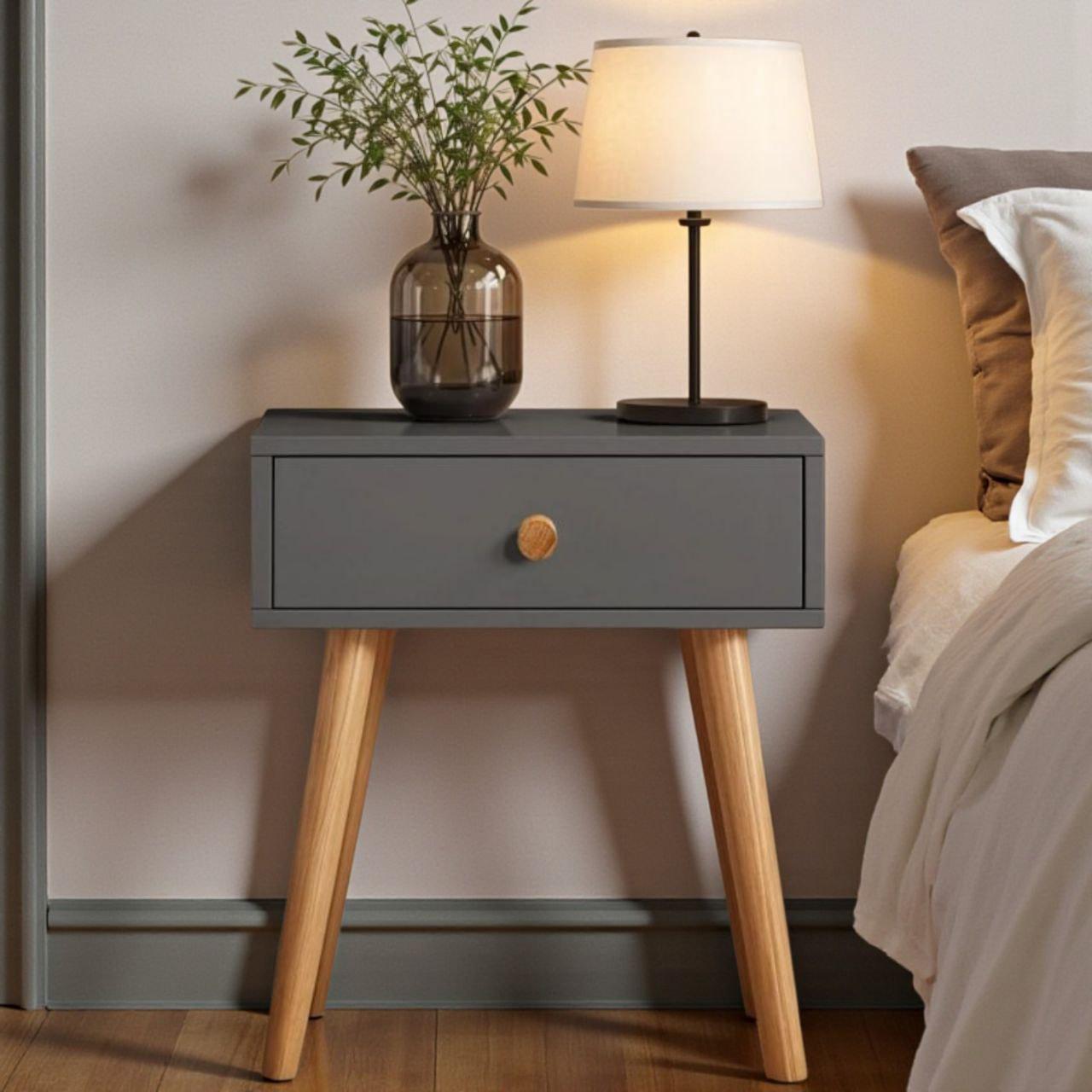 Тумба на деревянных ножках Хьюге-4 450x330x510 мм Антрацит Тумба на деревянных ножках Хьюге-4 450x330x510 мм Антрацит