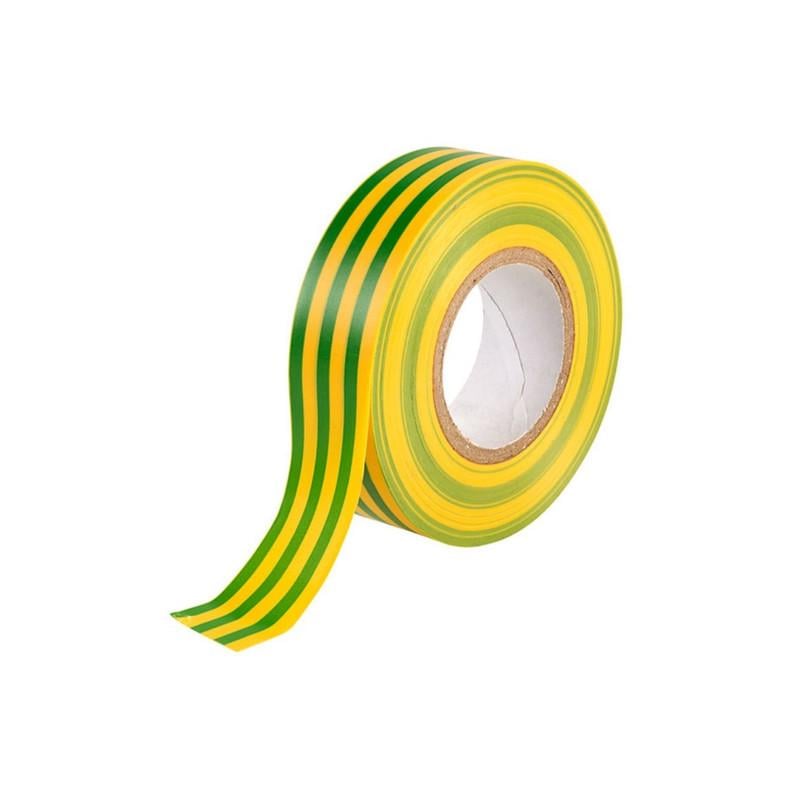 Стрічка ізоляційна UEC 15x0,13 мм 10 м ПВХ Жовто-зелений (UIZ-13-10-10M-K52)