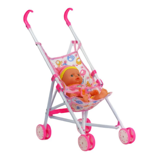 Ігровий набір Коляска з пупсом L-8037 B1 лялька і коляска Рожевий Ігровий набір Коляска з пупсом L-8037 B1 лялька і коляска Рожевий