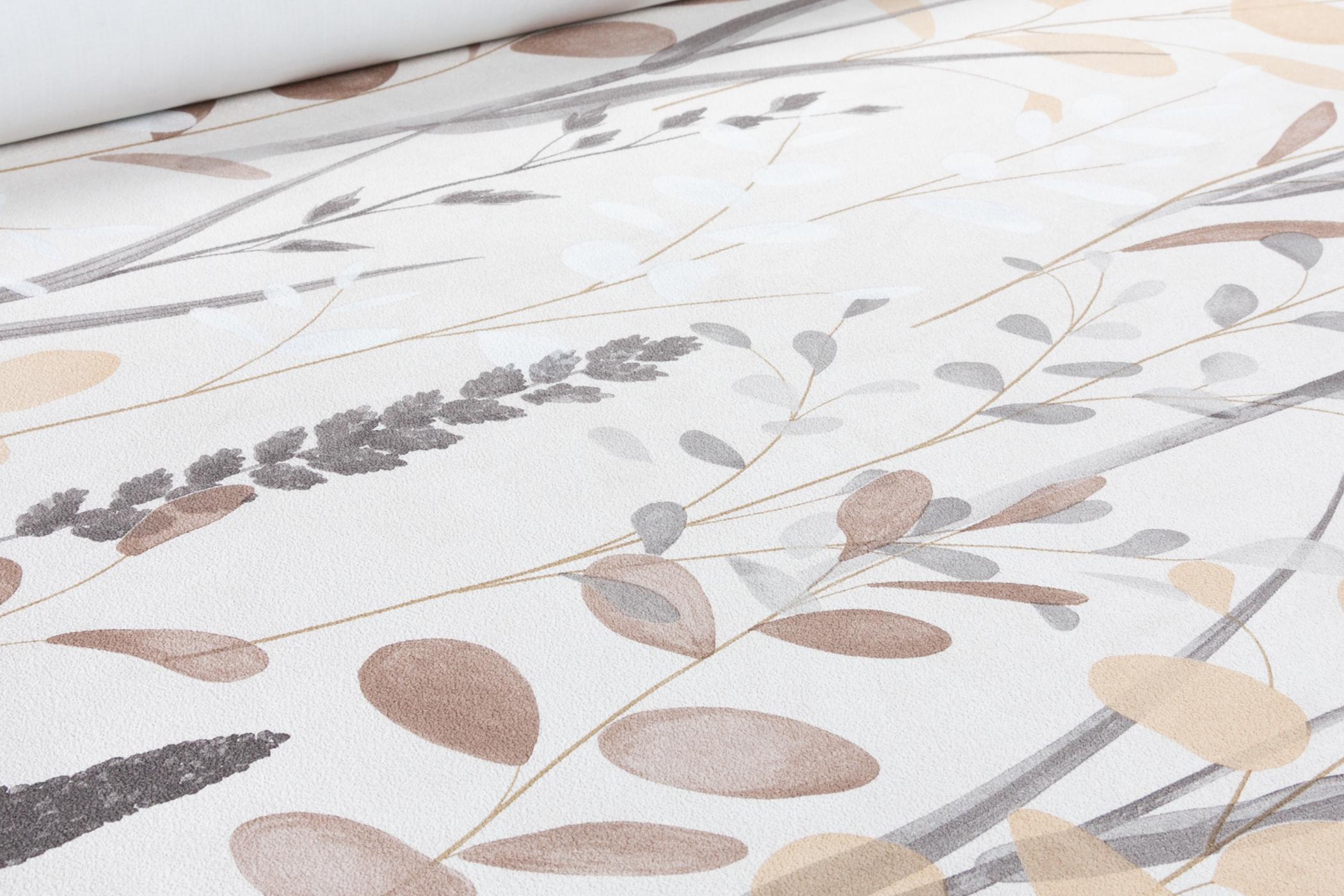 Обои флизелиновые GrandecoLife Karuna A76203 Декор винил горячего тиснения 0,53х10,05 м Бежевый