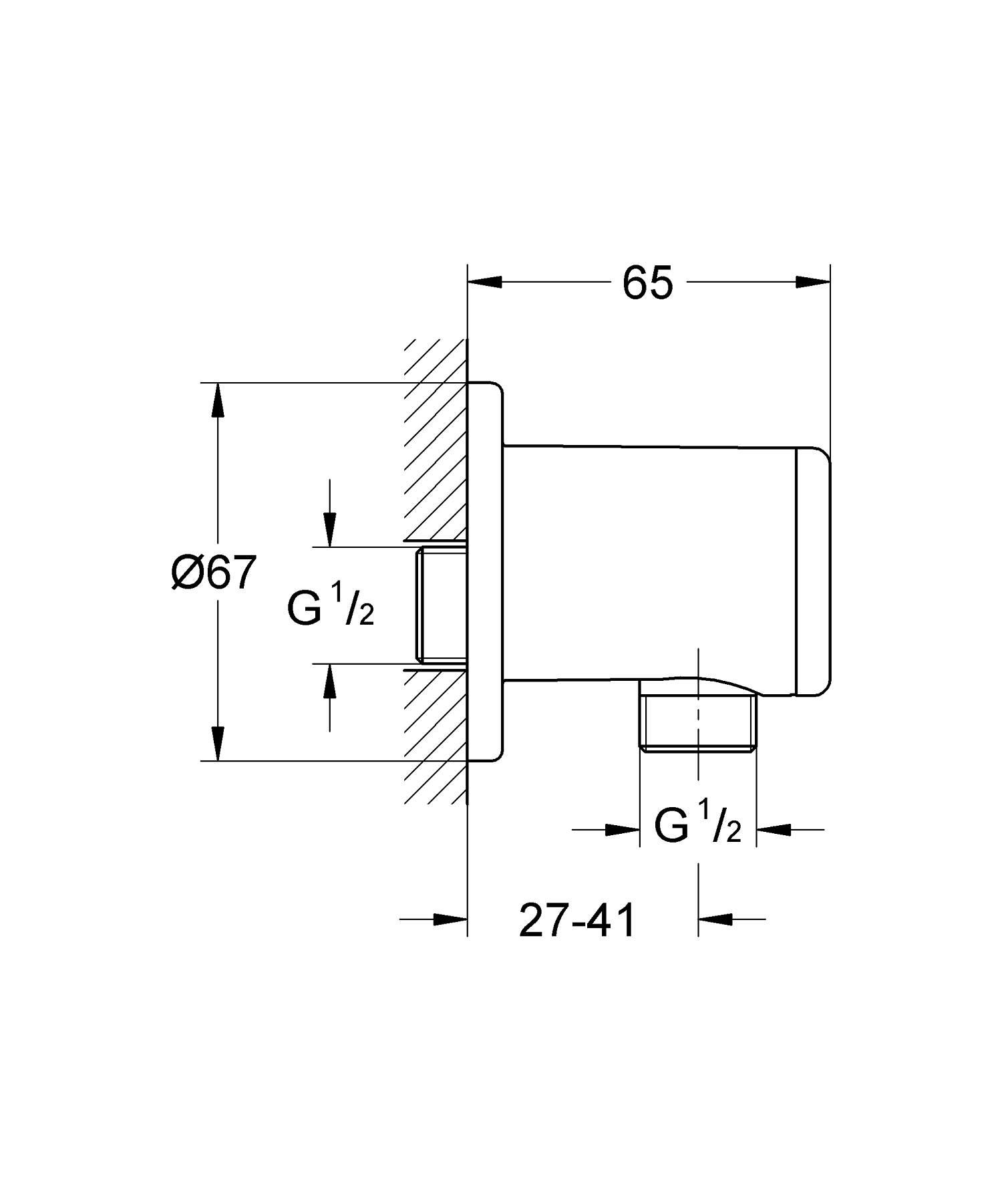 Подключение душевого шланга Grohe QuickFix Vitalio Universal 26963001 Хром (215733) - фото 2