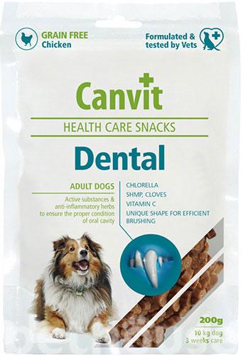 Лакомство для собак Canvit DENTAL Курица и печень функциональное для здоровья зубов/свежего дыхания 200 г (can508808)