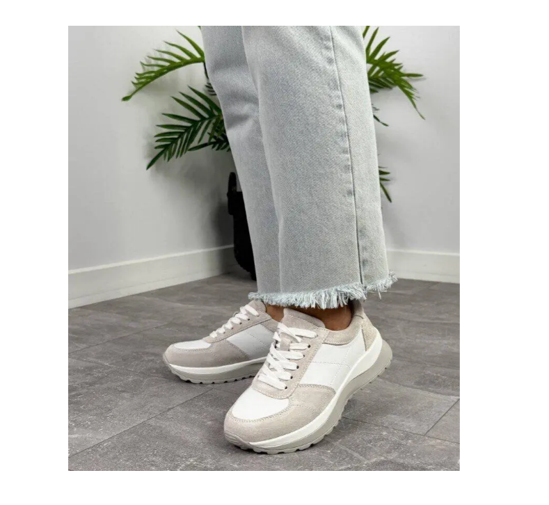 Кроссовки женские кожаные с замшевыми вставками KDSL р. 38 Белый (767-1) - фото 3 Кроссовки женские кожаные с замшевыми вставками KDSL р. 38 Белый (767-1) - фото 3