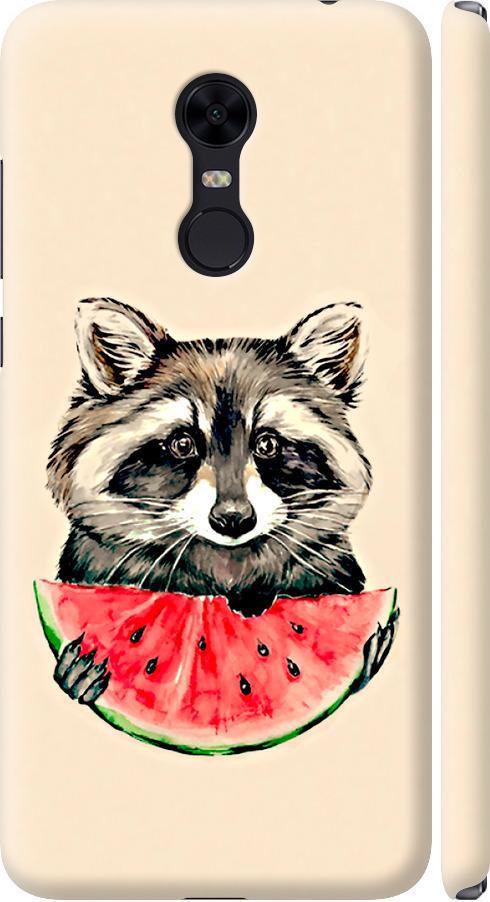 Чехол на Xiaomi Redmi 5 Plus Енотик с арбузом (4605m-1347-42517)