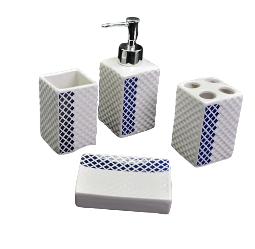 Аксессуары для ванной комнаты Stenson TD00622 Mosaic Blue 4 пр. (540961)