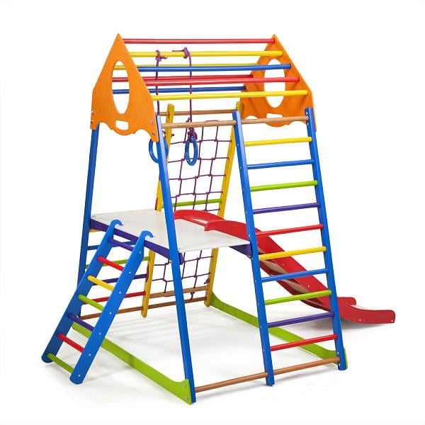Детский спортивный комплекс для дома SportBaby KindWood Color Plus 2 (ASportBaby135)