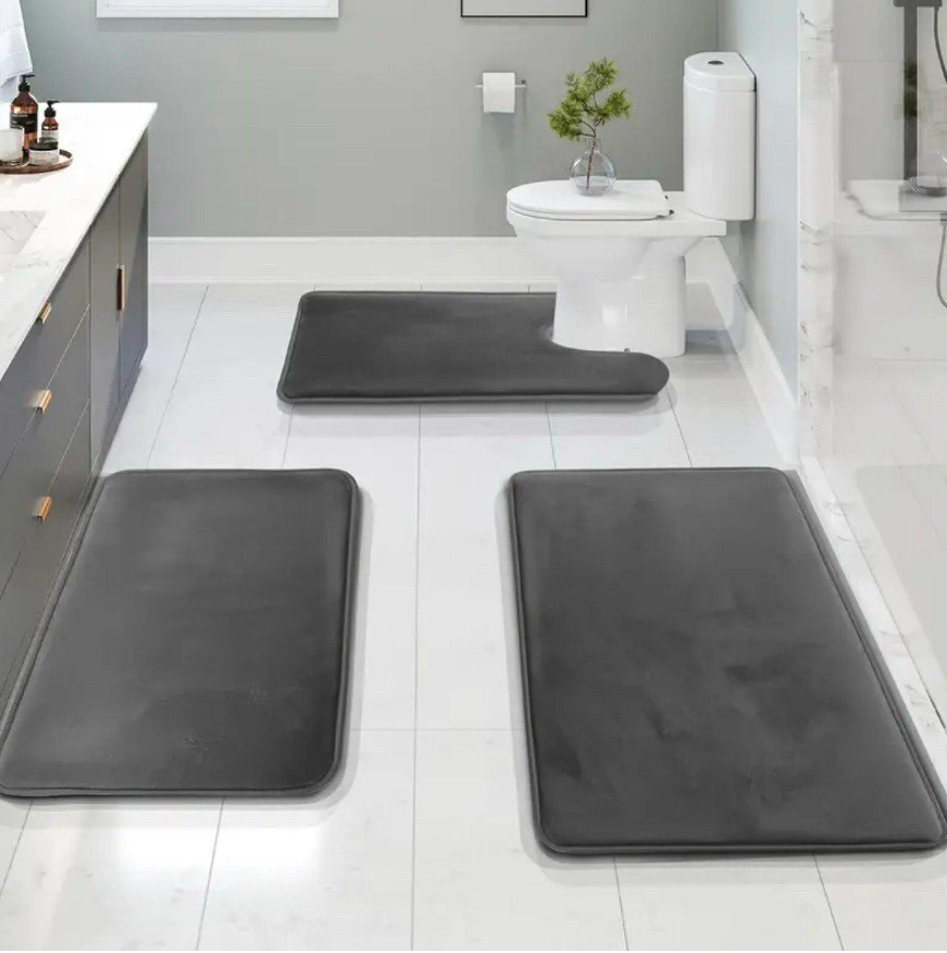 Набор ковриков в ванную и туалет Smooth Premium Memory Foam 3в1 80х50/60х40/60х50 см Графитовый (NKMaxSmooth0003) Набор ковриков в ванную и туалет Smooth Premium Memory Foam 3в1 80х50/60х40/60х50 см Графитовый (NKMaxSmooth0003)