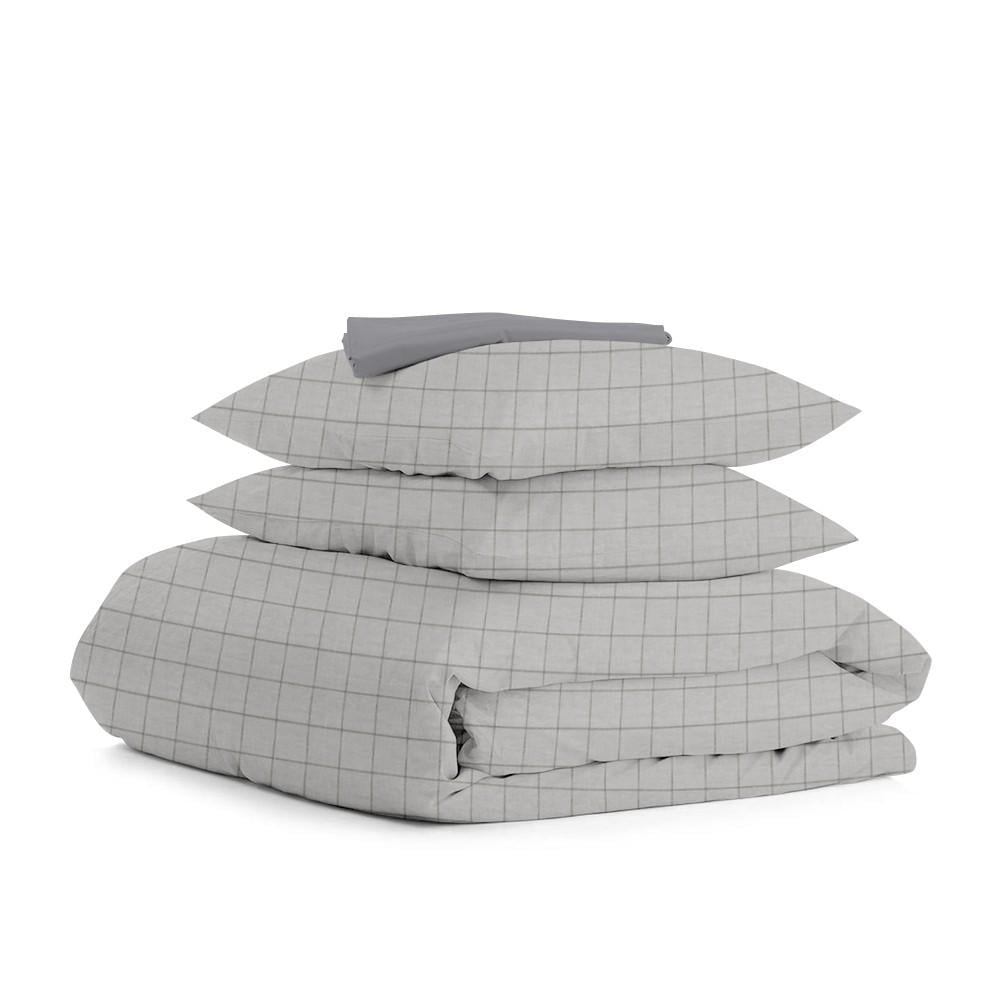 Комплект євро постільної білизни Cosas Cell Ashgrey Graphite на резинці 200х220 см (4822052082904)