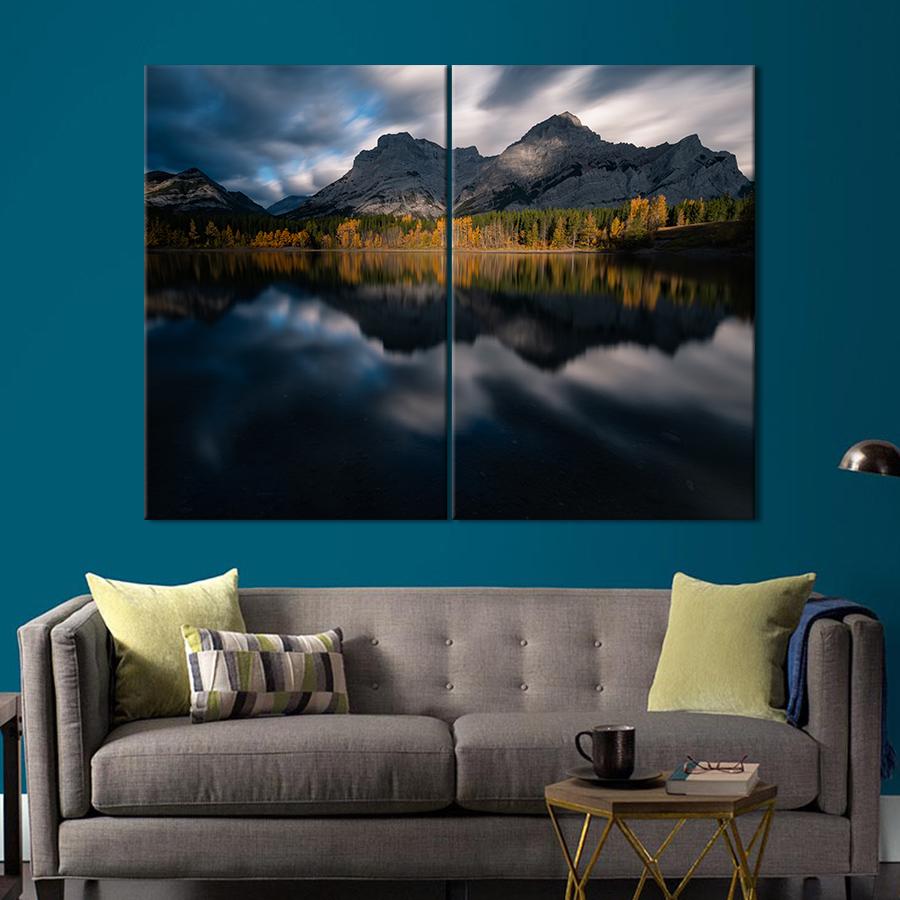 Картина Тёмные небеса над горным пейзажем 165x122 см (1920-2)