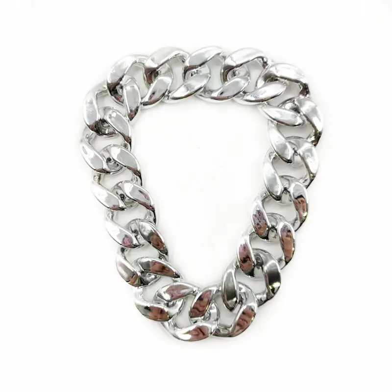 Ошейник-цепочка пластиковая украшение для животных 50х2 см Серебряный Ошейник-цепочка пластиковая украшение для животных 50х2 см Серебряный