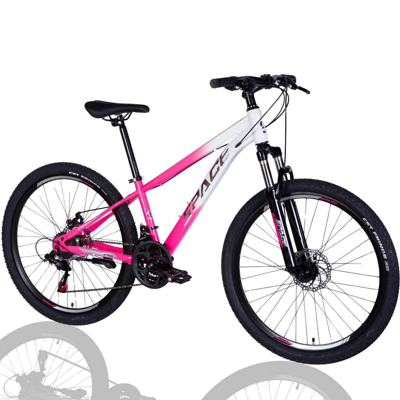Велосипед подростковый ST SPACE MARS DD FR 26" рама-13" 2025 Розово-белый