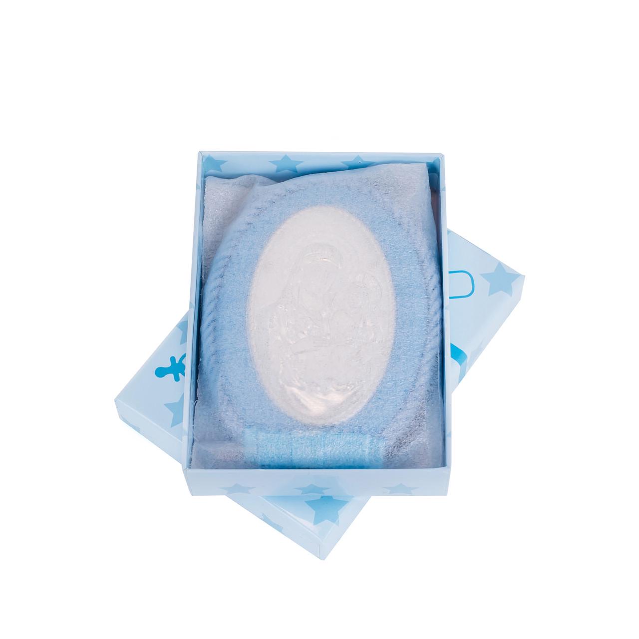 Срібна дитяча Єрусалимська іконка Божа Матір на синій подушечці 8х11 см - фото 2 Срібна дитяча Єрусалимська іконка Божа Матір на синій подушечці 8х11 см - фото 2