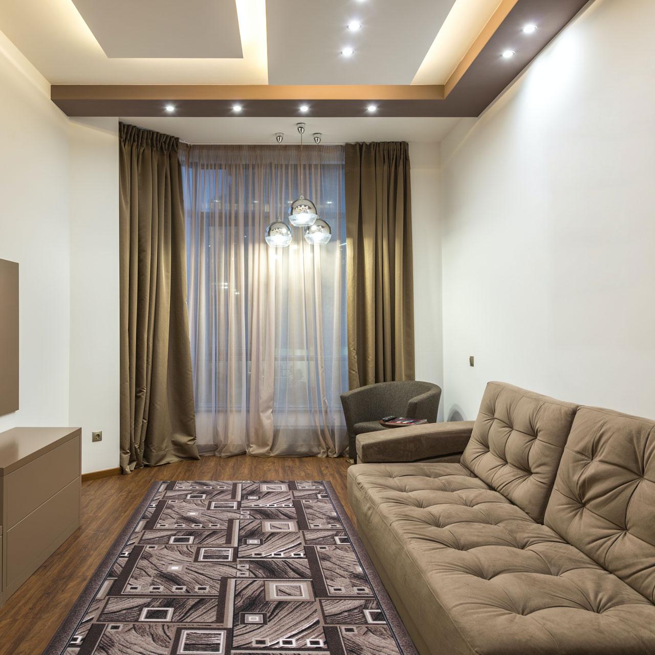 Ковер безворсовый на войлочной основе DAKARIA Print Run Квадрат p3 1,5x4 м Коричневый/Бежевый (00-00018811) - фото 9