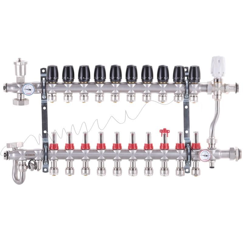 Колектор KOER KR.S1013-10 1"х10 SUS304 з євроконусами 3/4-16 (KR2953) Колектор KOER KR.S1013-10 1"х10 SUS304 з євроконусами 3/4-16 (KR2953)
