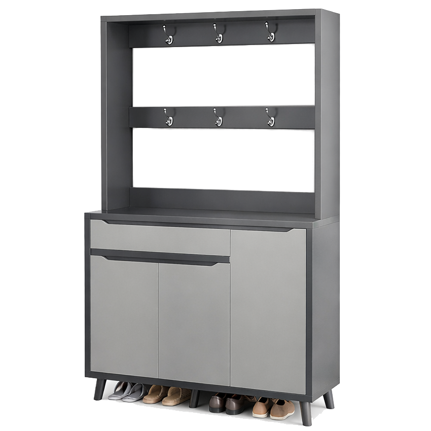 Шкаф для обуви с вешалкой RIAS BA27-100 комбинированный 100x32x180 см Grey (3_08147)