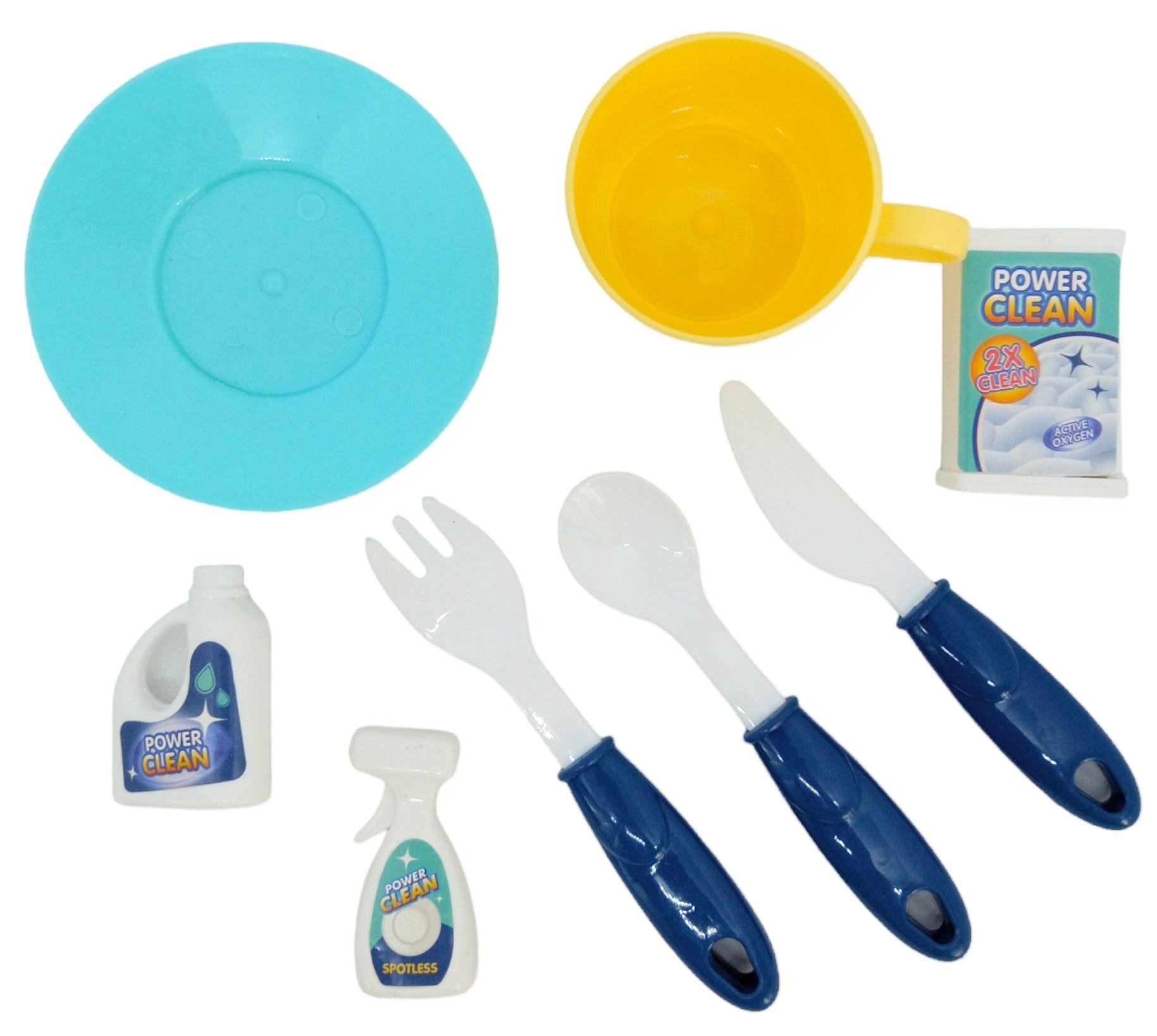 Мийка іграшкова з циркуляцією води дитяча з краном фруктами рибкою та посудом 17 деталей - фото 5