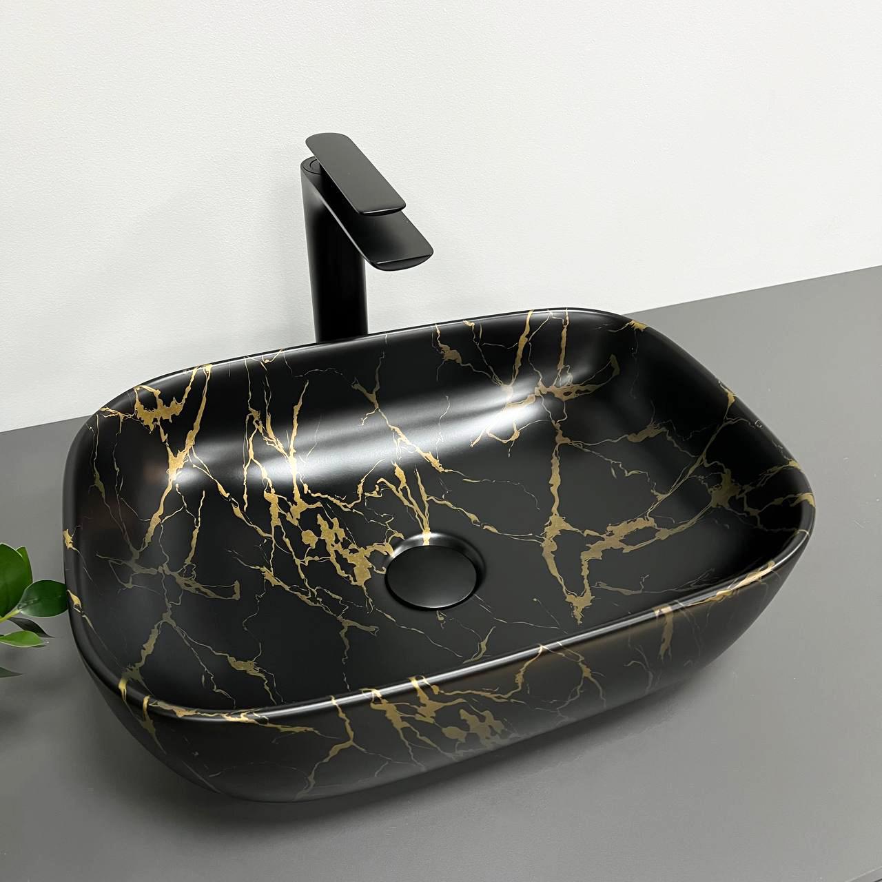 Умивальник VBI RAVENNA MARBLE накладний Black matt (VBI-011209) - фото 2