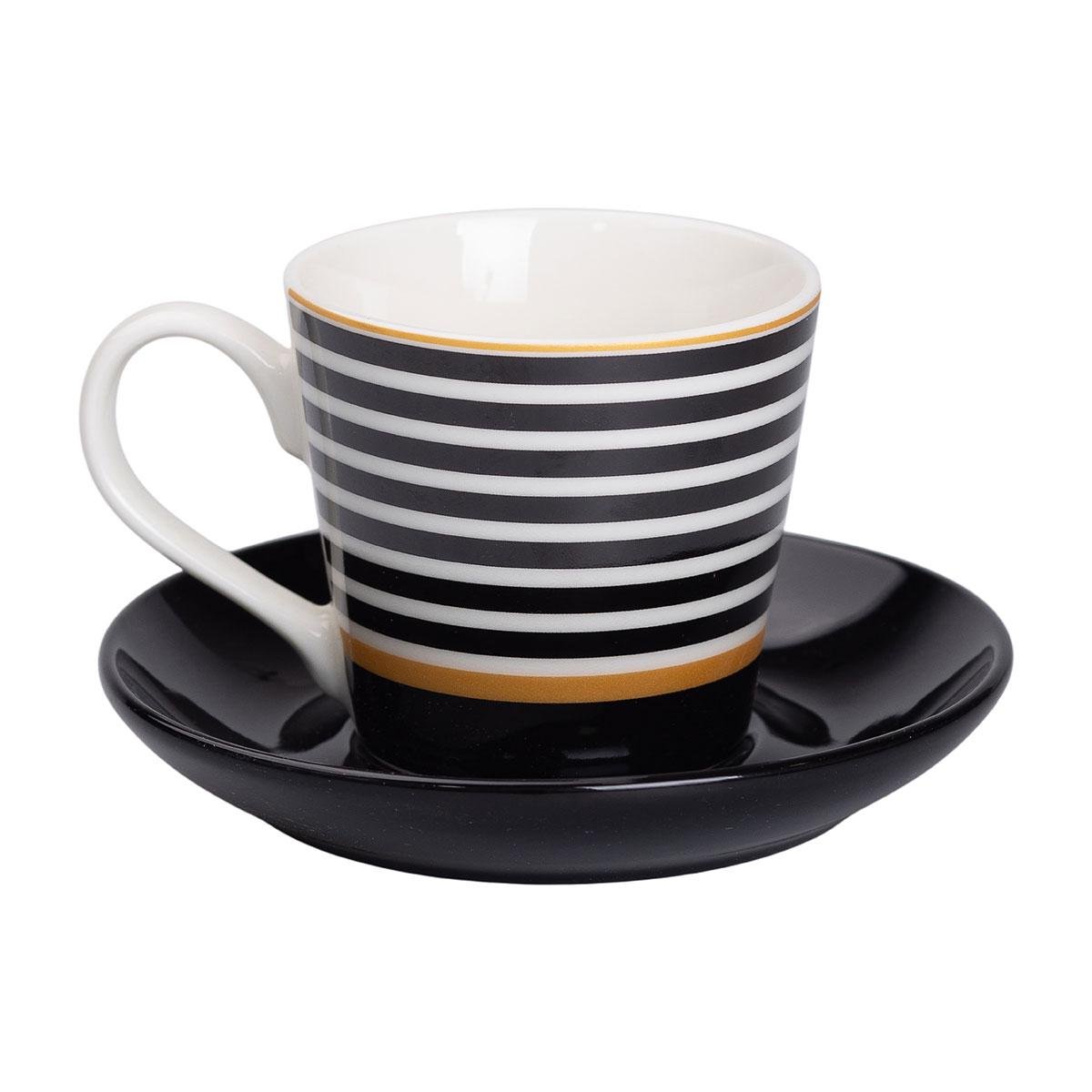 Чашка з блюдцем керамічна Lighthouse horizontal 200 мл (LG-20131)