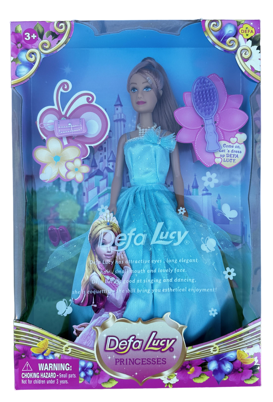Кукла Принцесса с аксессуарами Голубой (DEFA 8063)