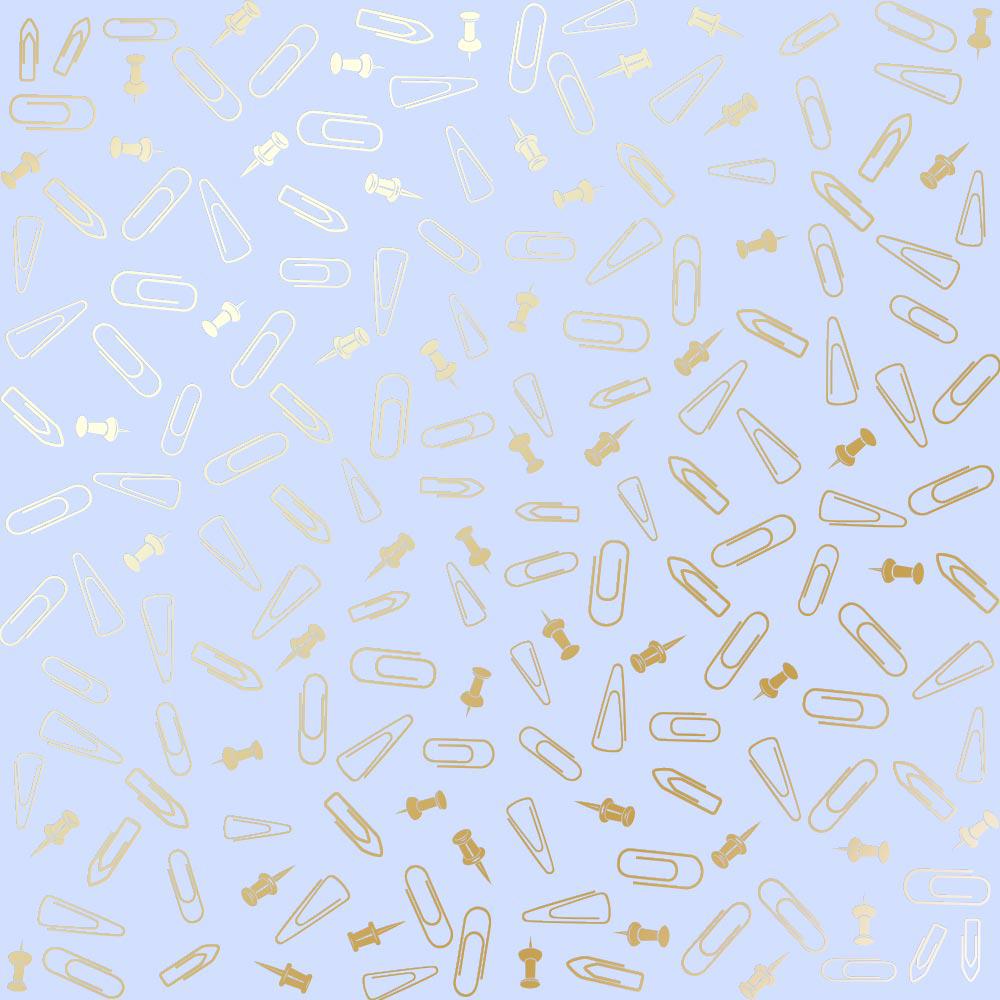 Лист бумаги односторонний Golden Drawing pins and paperclips с фольгированием 30,5х30,5 см Purple