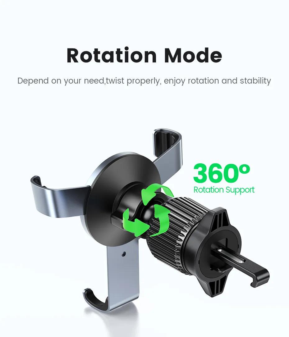 Держатель автомобильный UGREEN с крючком 360° Черный (15223) - фото 12