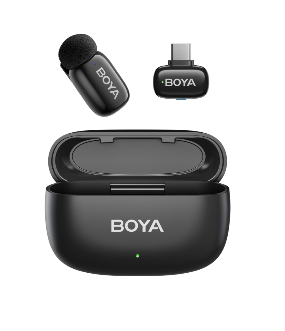 Микрофон петличный Boya mini 2 USB Type-C 2026 с зарядным кейсом для iPhone и Android беспроводной для телефона 1 шт. (50075)