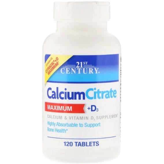 Микроэлемент Кальций 21st Century Calcium Citrate Maximum + D3 120 Tabs (CEN-27493)