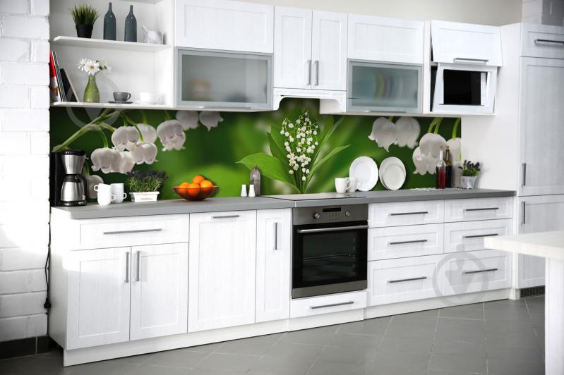 Скинали на кухню Zatarga «Ландыши» 600х2500 мм виниловая 3Д наклейка кухонный фартук самоклеящаяся Z180605 Скинали на кухню Zatarga «Ландыши» 600х2500 мм виниловая 3Д наклейка кухонный фартук самоклеящаяся Z180605