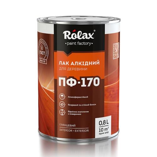 Лак для дерева Rolax ПФ-170 0,8 кг (2871)