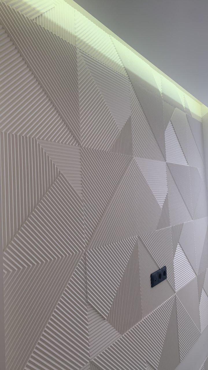 3D-панель гіпсова Топ Лайн без LED-підсвітки під фарбування 500x500x28 мм Білий (30226610) - фото 2