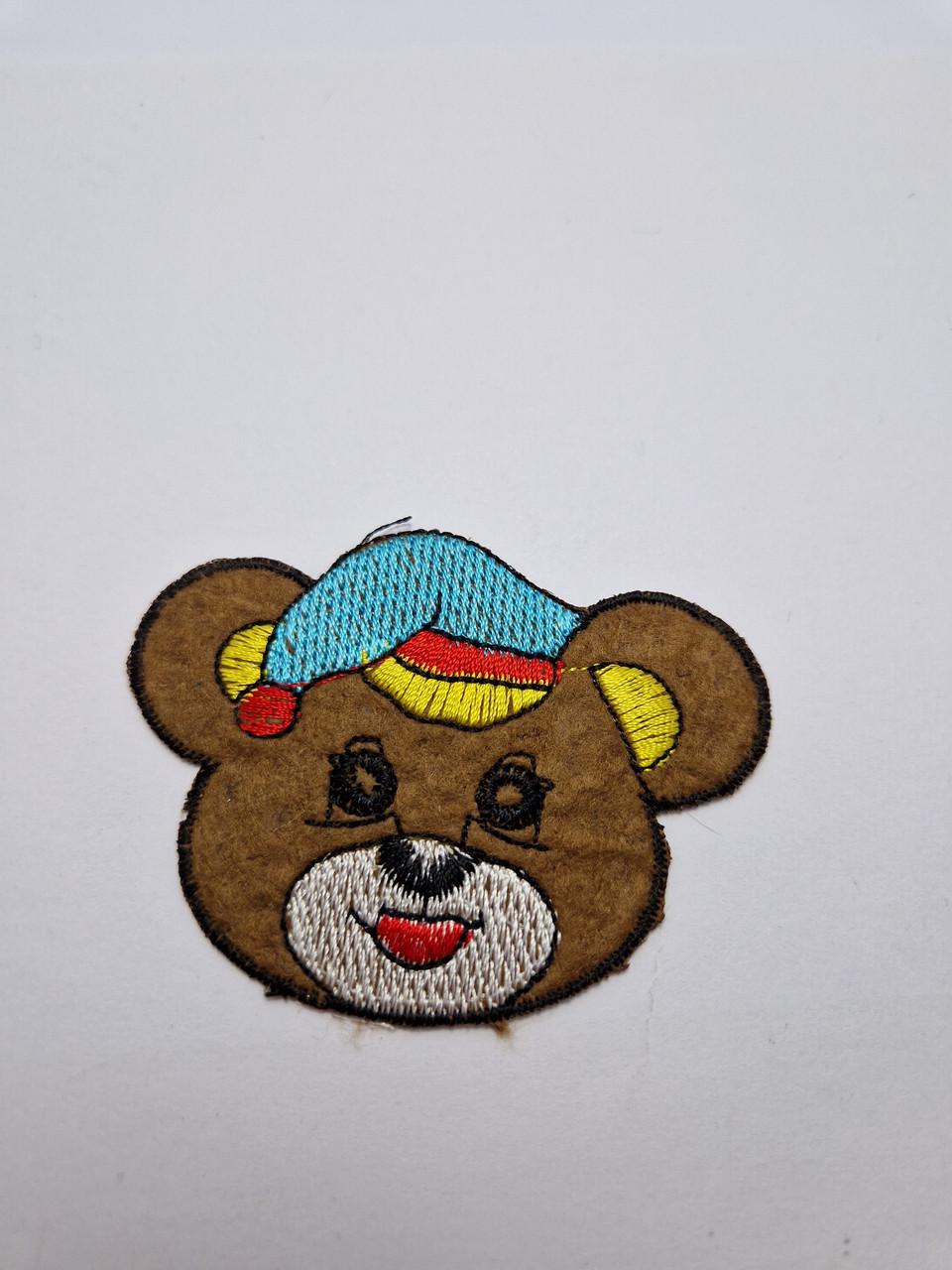 Нашивка термонаклейка мультфильм Мишка текстильная вышитая 8x6 см (2002624996)
