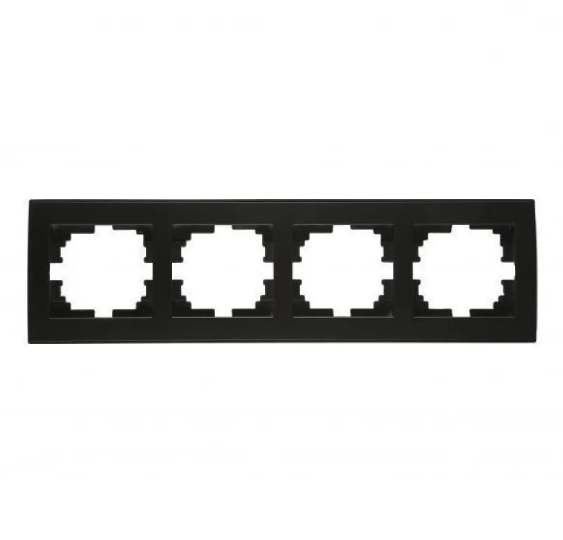 Рамка четырехместная Lezard Rain Антрацитовый (26485654)