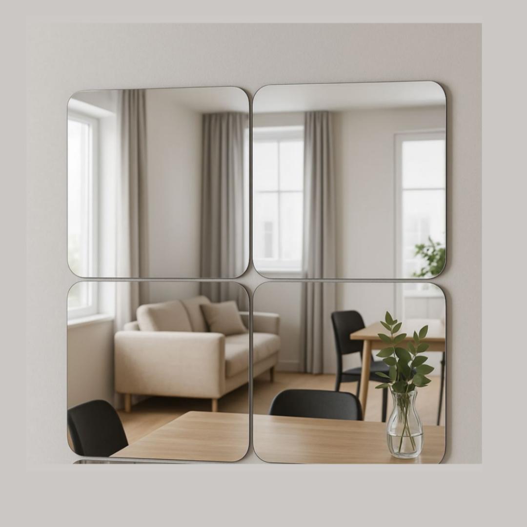 Дзеркало-самоклейка на стіну квадратне Stick Mirror 30х30 см (6330) - фото 5