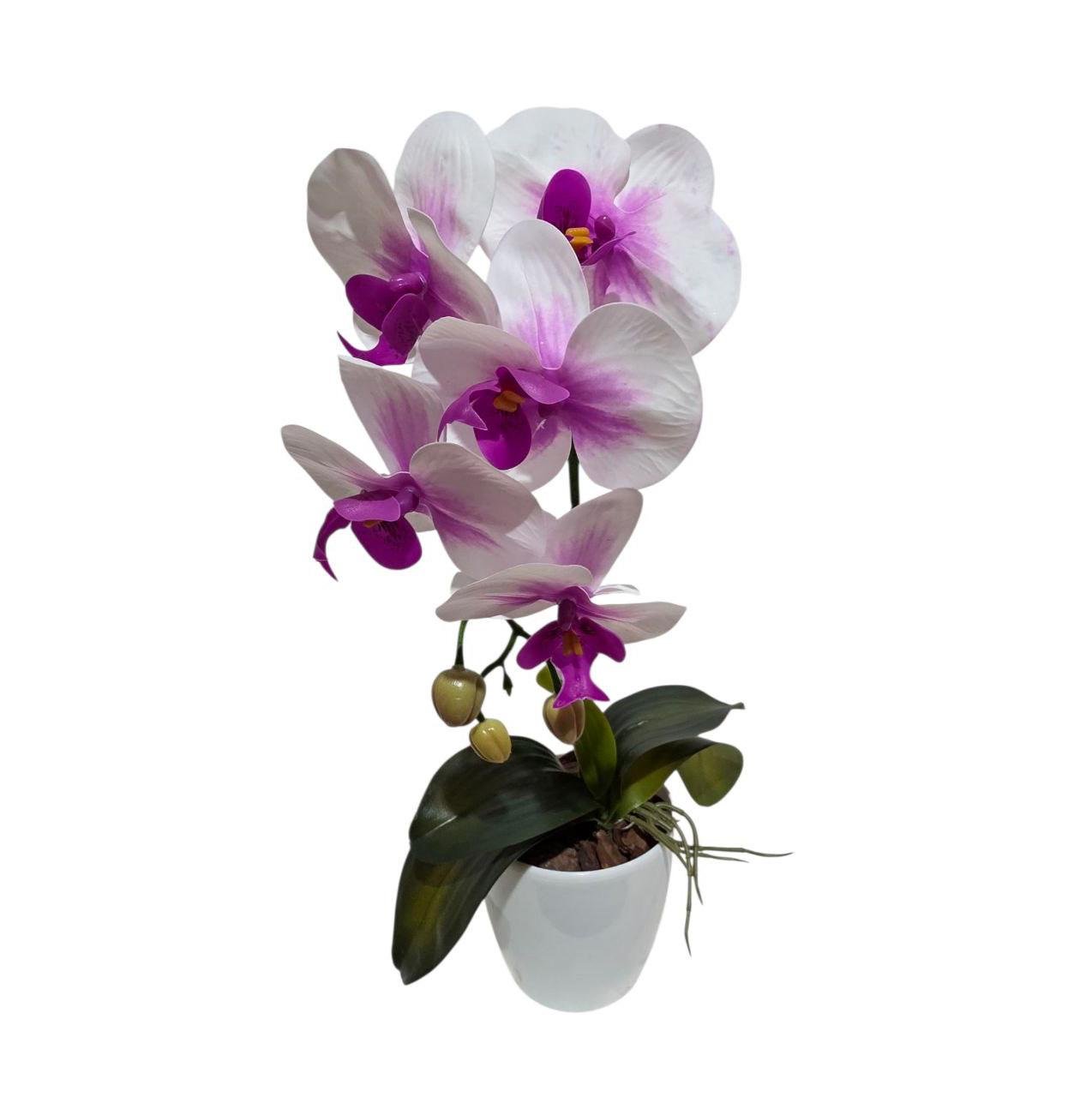 Орхидея искусственная Ravisto 42x16 см Бело-фиолетовый (0513-4)