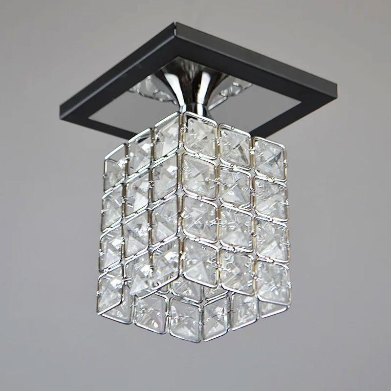 Люстра стельова кришталева Light House NM-N14701/1 CR на одну лампу Чорний