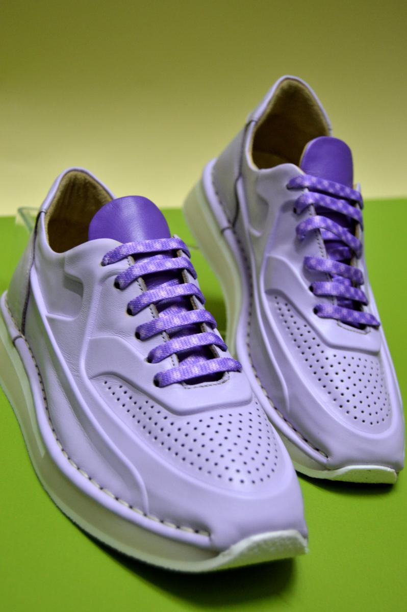 Кросівки жіночі Aquamarin шкіряні р. 39 Бузковий (94100600239) - фото 2