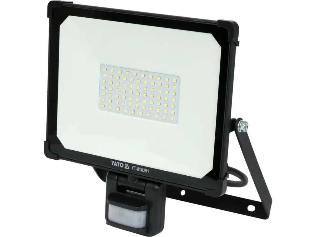 Прожектор YATO с SMD-диодным излучателем и датчиком движения 75 диодов 50 Вт 230V 4750 Лм (27803018)