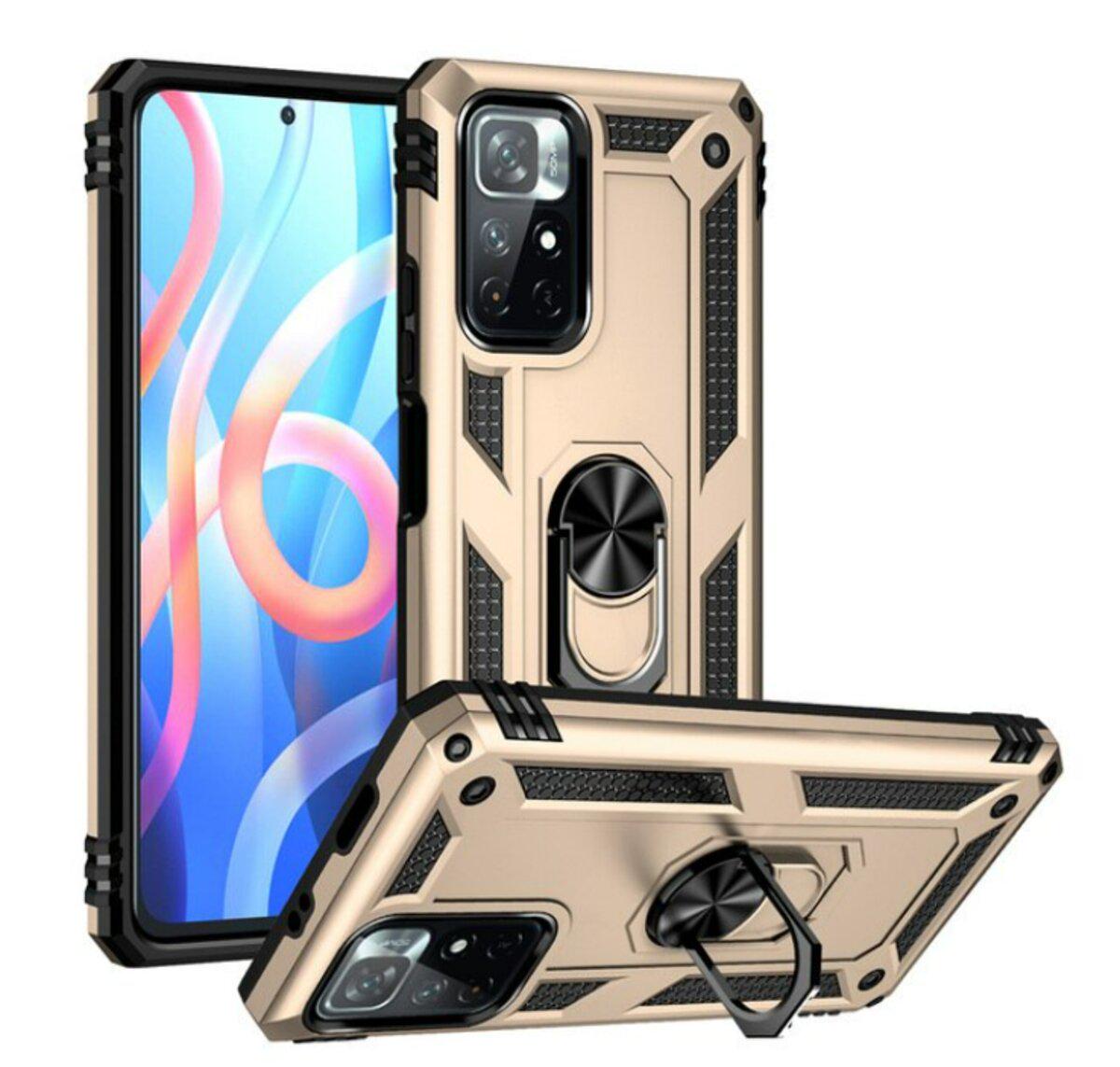 Противоударный чехол для Xiaomi Redmi Note 11/Note 11S Cosmic Robot Ring / Gold