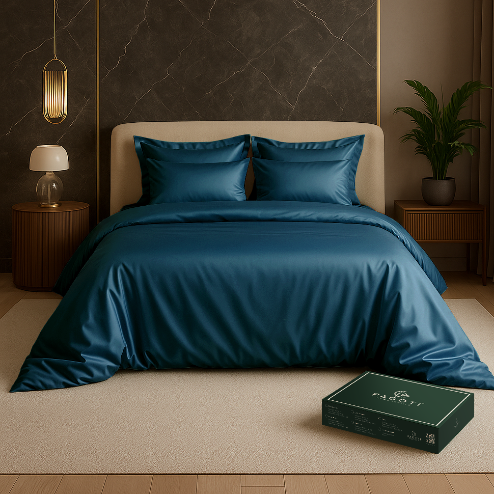 Комплект постельного белья лиоцелл PAGOTI Aura king size 2х50х70/2х70х70 см Темно-бирюзовый