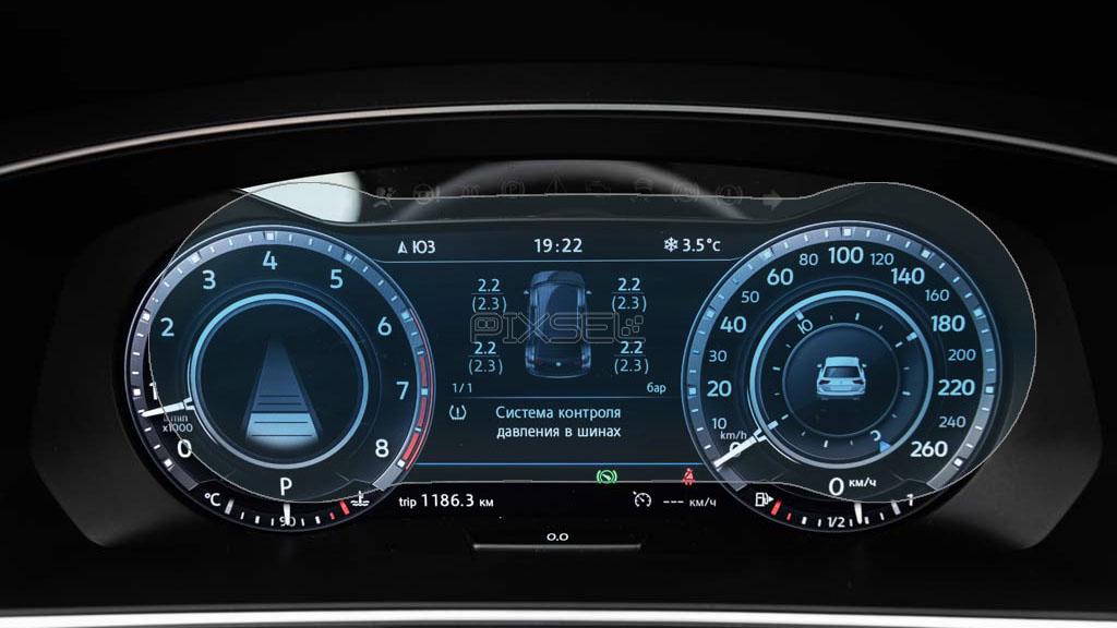 Стекло защитное Pixsel гибридный глянец на приборную панель Volkswagen TIGUAN 11,9“ 2017-2018