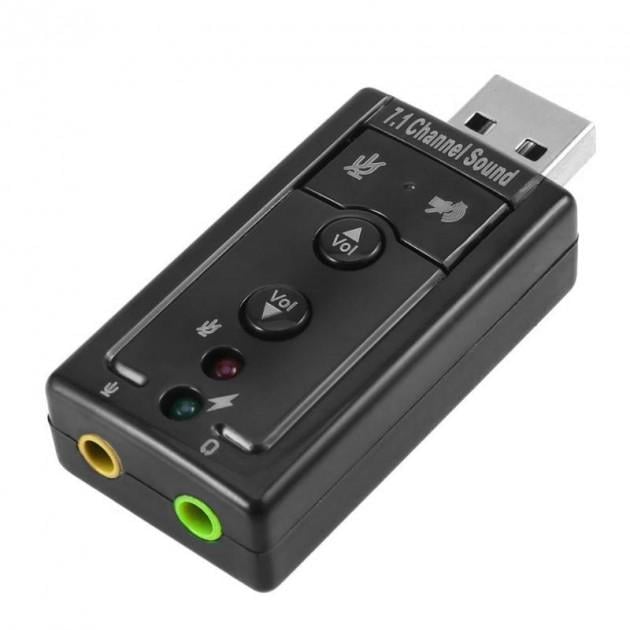 Звуковая карта 3D Sound card 7в1 внешняя для ноутбука Black