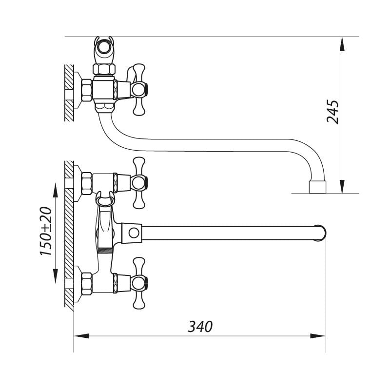 Смеситель для ванны Zerix DMX 605 ZX0021 - фото 2