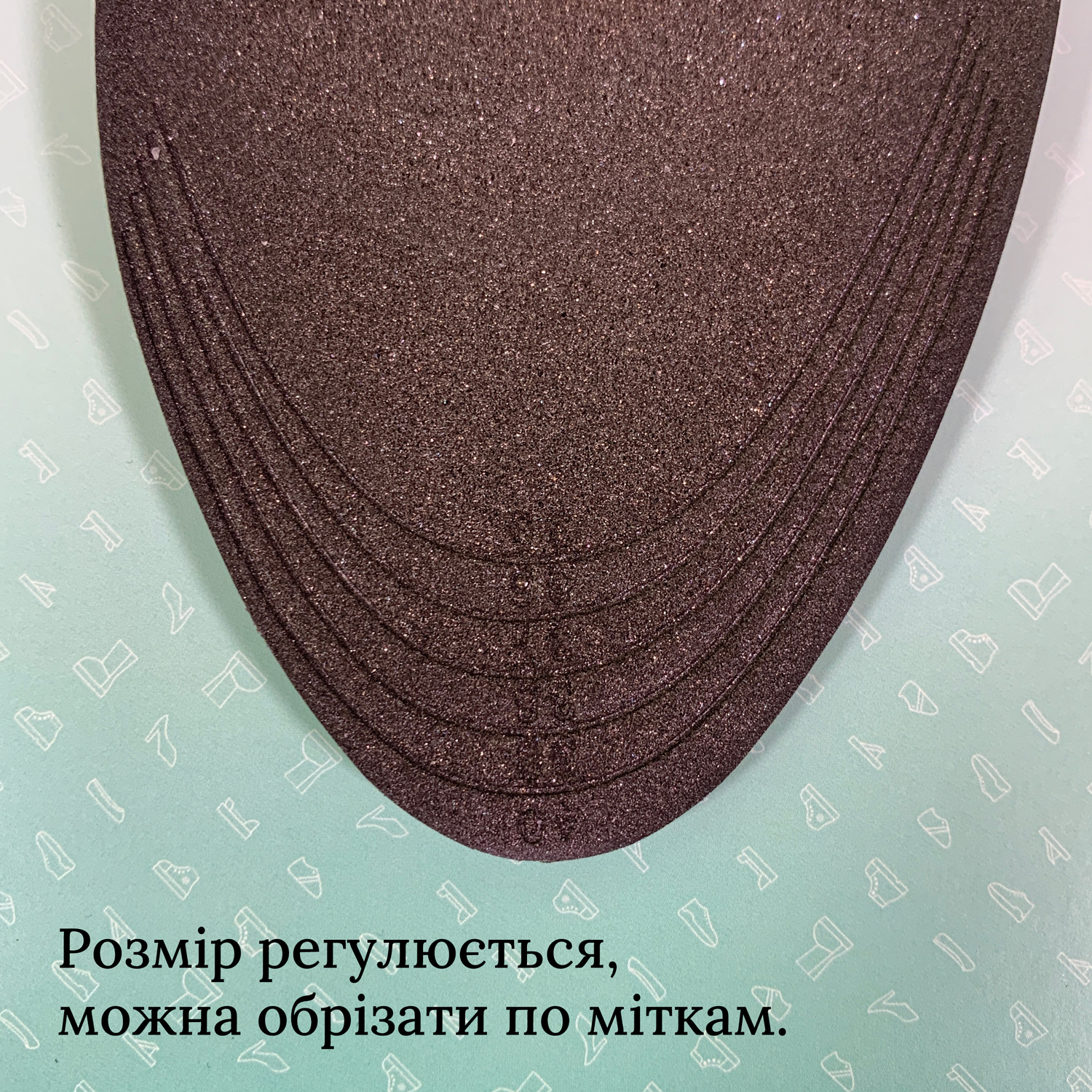 Устілки жіночі універсальні для взуття з накладкою для п'ят р. 38 24,5 см Чорний (H-17 №1) - фото 5