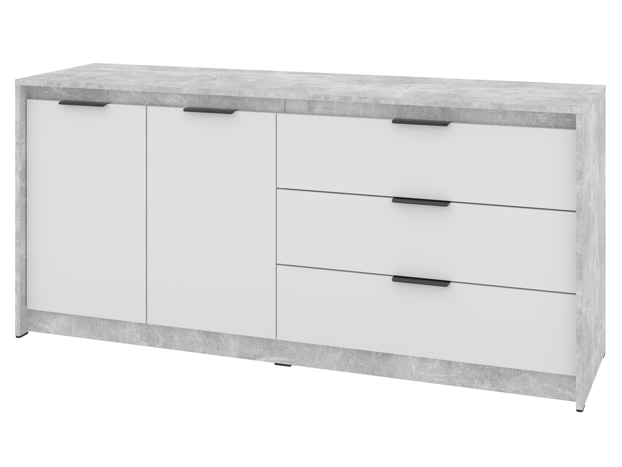 Комод с ящиками PEHOTIN К-2+3 ДСП 160х45,3х73,7 см Бетон/Белый (PN-100430)