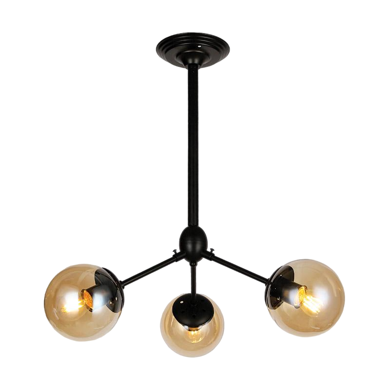 Люстра з кавових куль на 3 лампи Чорний (56-PL385-3 BK+BR)