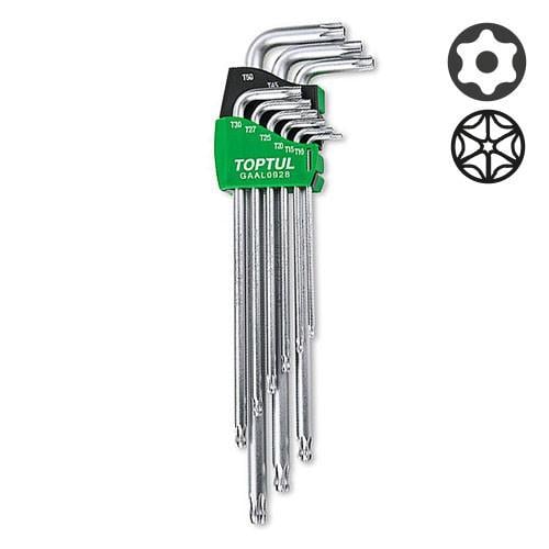 Набор супердлинных Г-образных ключей Toptul GAAL0928 TORX T10-T50 9 шт. (106-112-GAAL0928)