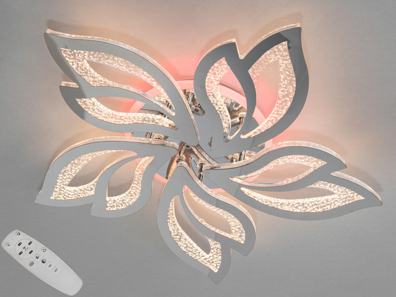 Люстра LED в спальню с димером 2455-5HR-LS 80W Хром (2488098000) - фото 2